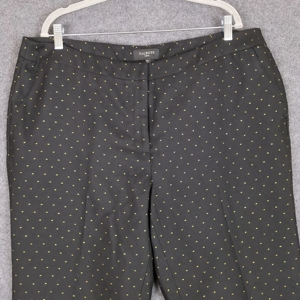 Talbots Woman Black Gold Polka Dot Embroidered Ankle Dress Pants Plus Size 16W - Picture 5 of 14